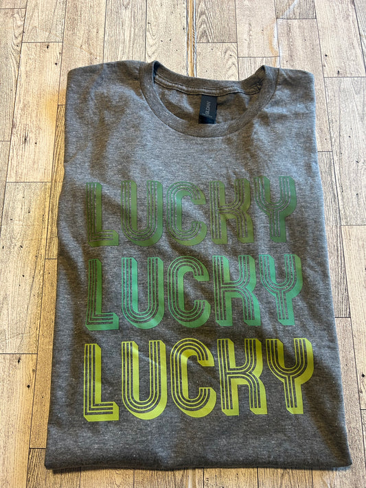 Lucky x3 on dark grey T-Shirt XL