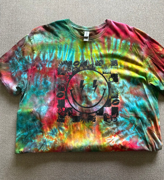 Tye dye smiley face 2x