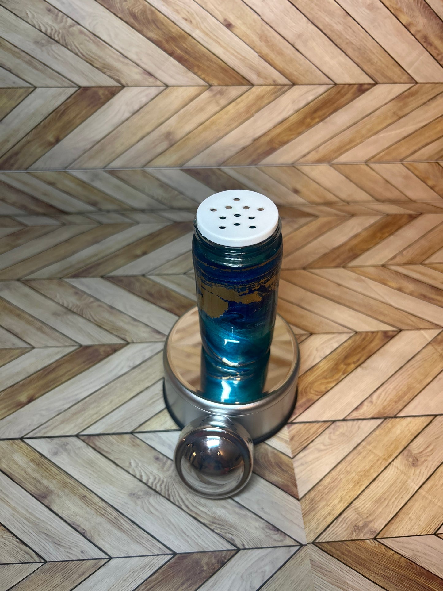 Blue seasoning shaker