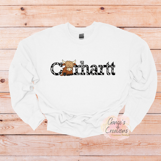 Highland cow crewneck