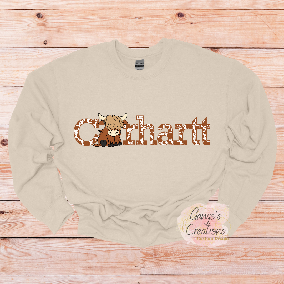 Highland cow crewneck