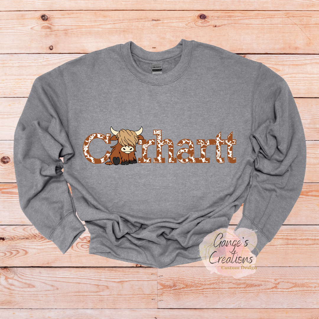 Highland cow crewneck